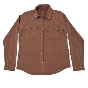 Feat Clothing hybrid overshirt snap closures 2 front pockets color chestnut S